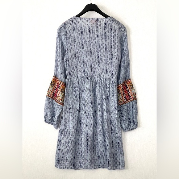 ⭐️Host Pick Anthropologie Bhanuni by Jyoti Celeste Blue Linne Embroidered Dress - Picture 4 of 12